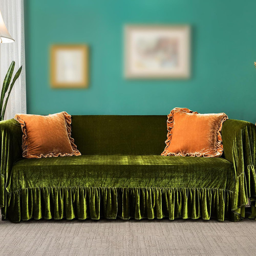 Velvet sofa cover soft - velvet,