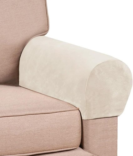 Beige stretch sofa - beige, armrest