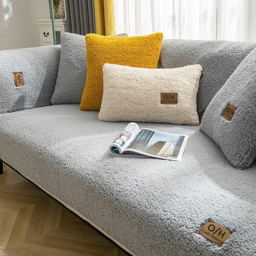 Soft sherpa fleece sofa covers - sherpa,
