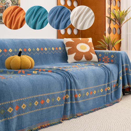 Chenille boho couch cover - chenille,
