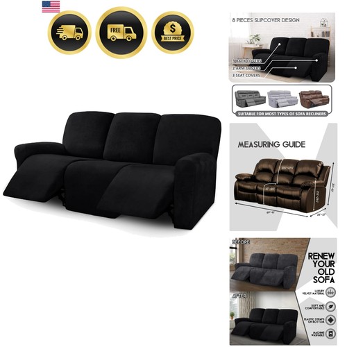 Velvet pieces recliner - velvet, 8-pieces