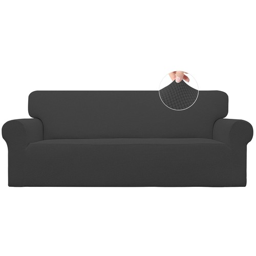 Dark gray stretch sofa - gray,