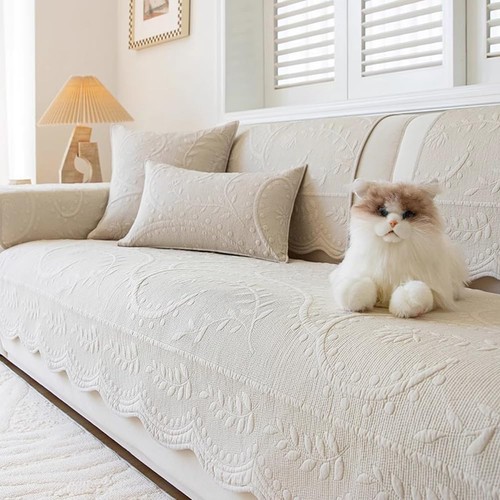 Quilted cotton farmhouse couch - quilted,