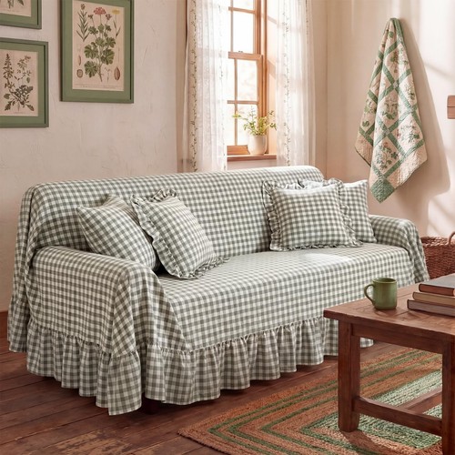 Gingham couch covers with - gingham,