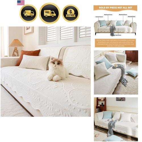 Cotton quilted couch cover - cotton,