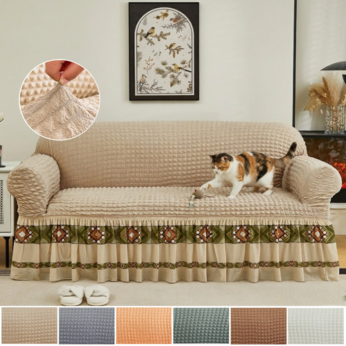Elastic skirted sofa cover - sofa,